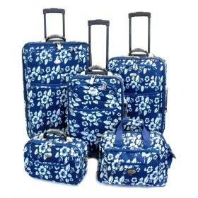 Hawaiian Print Luggage Set
